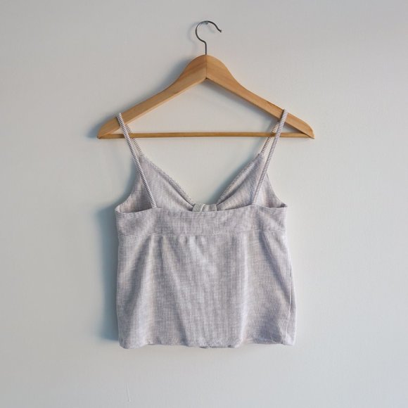 ONLY Ribbon Detailed Crop Top - Grey, XS - Picture 2 of 5